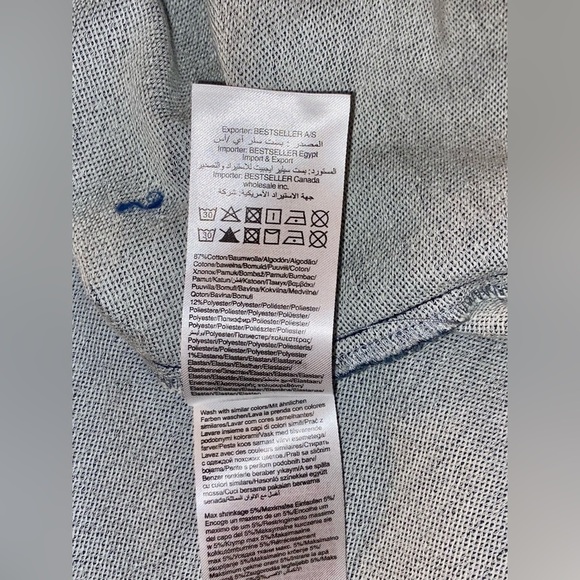 2/30$ Men’s ONLY & SONS dark blue cotton blend stretchy long sleeves shirt Sz XL - Picture 6 of 16